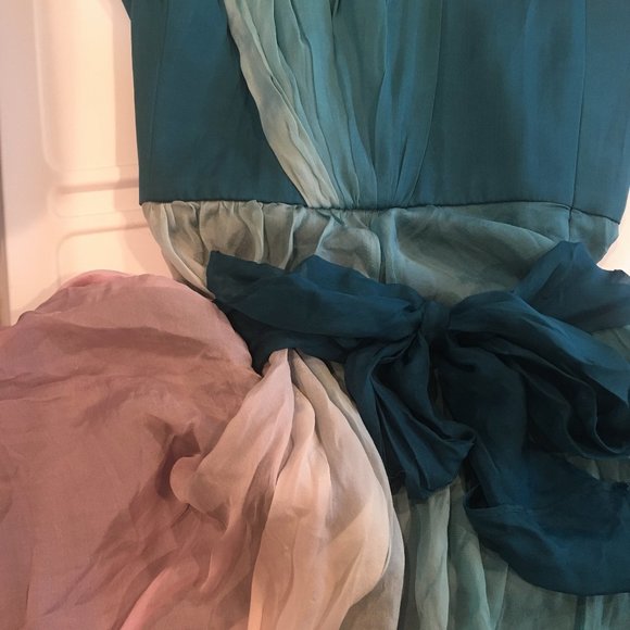 ABS Collection silk mini dress prom or wedding, strapless bodice size 4 - Picture 7 of 7